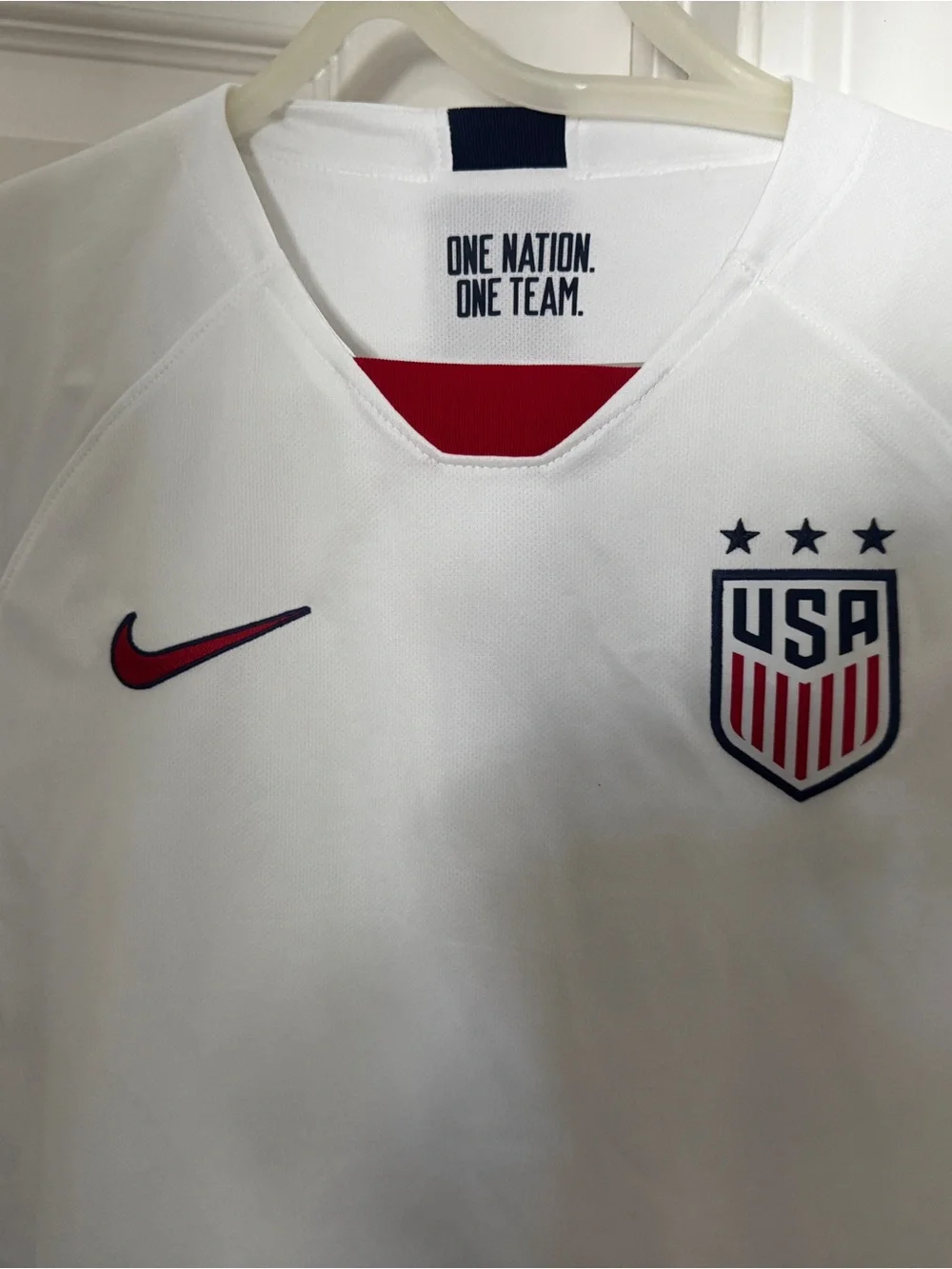 Nike White USA Women's Soccer Jersey with Red and Navy Accents